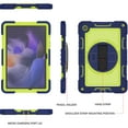 thumbnail image 5 of ELEHOLD Rugged Case for Samsung Galaxy Tab A9 Plus 11.0"(2023) Three-Layer Hybrid Muti-Functional Case with 360° Rotating Kickstand Handstrap Crossbody Shoulder Strap Shockproof Case, Navy + Green, 5 of 7