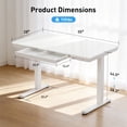 thumbnail image 6 of CHITOOMA Glass Top Electric Standing Desk with Drawer, 55'' x 28'' Electric Height Adjustable Desk with USB Charging Ports, Sit Stand up for Home Office, 6 of 8