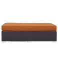thumbnail image 3 of Modway Convene Rectangle Fabric Rattan Patio Ottoman in Espresso/Orange, 3 of 4