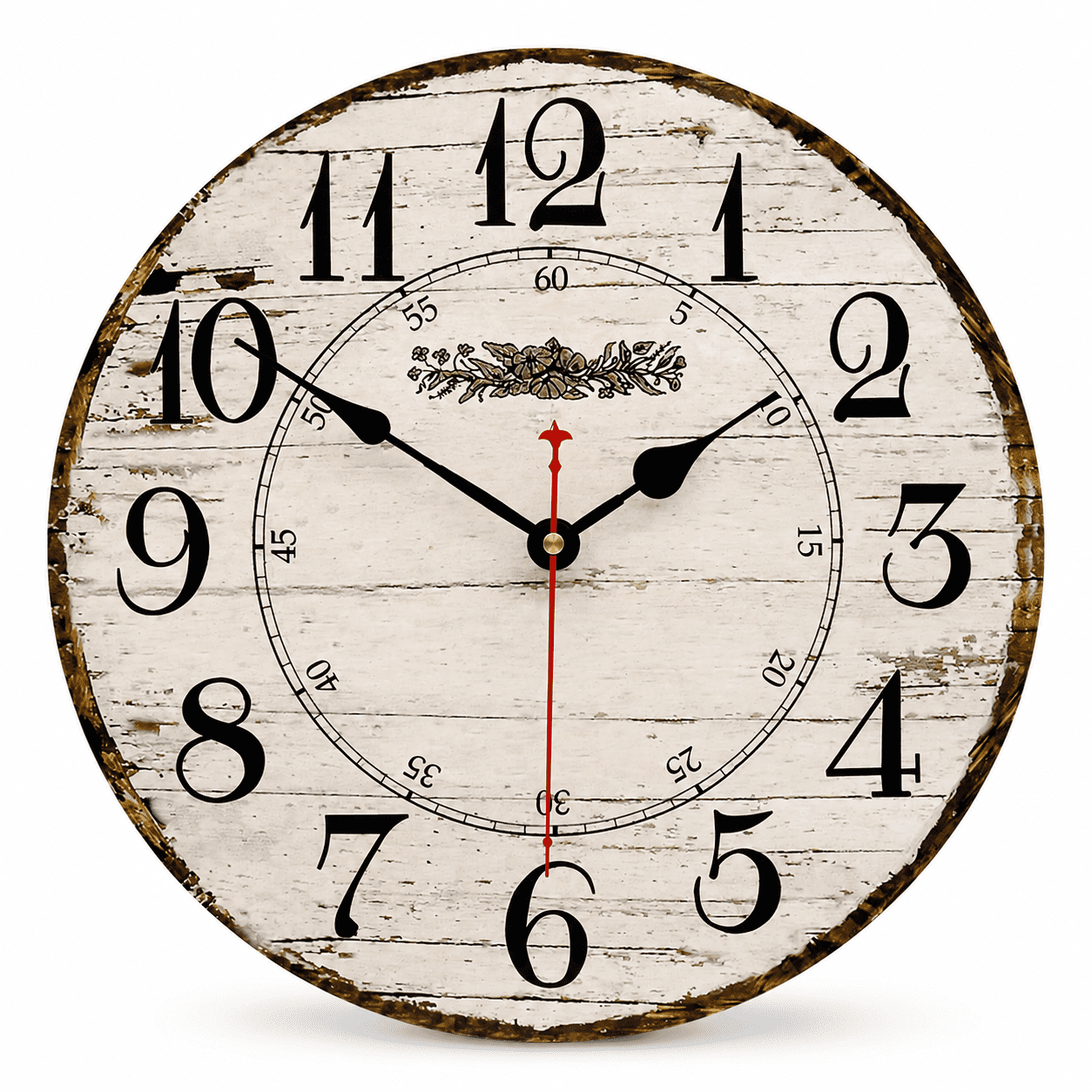 8 Inch Country Wooden Wall Clock Silent Retro Farmhouse Home Decor