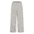 thumbnail image 4 of Women's Casual Pants Women'S Floral Embroidered Lace Printed Loose Pocket Patchwork Casual Pants,White Women's Casual Pants XXL, 4 of 5