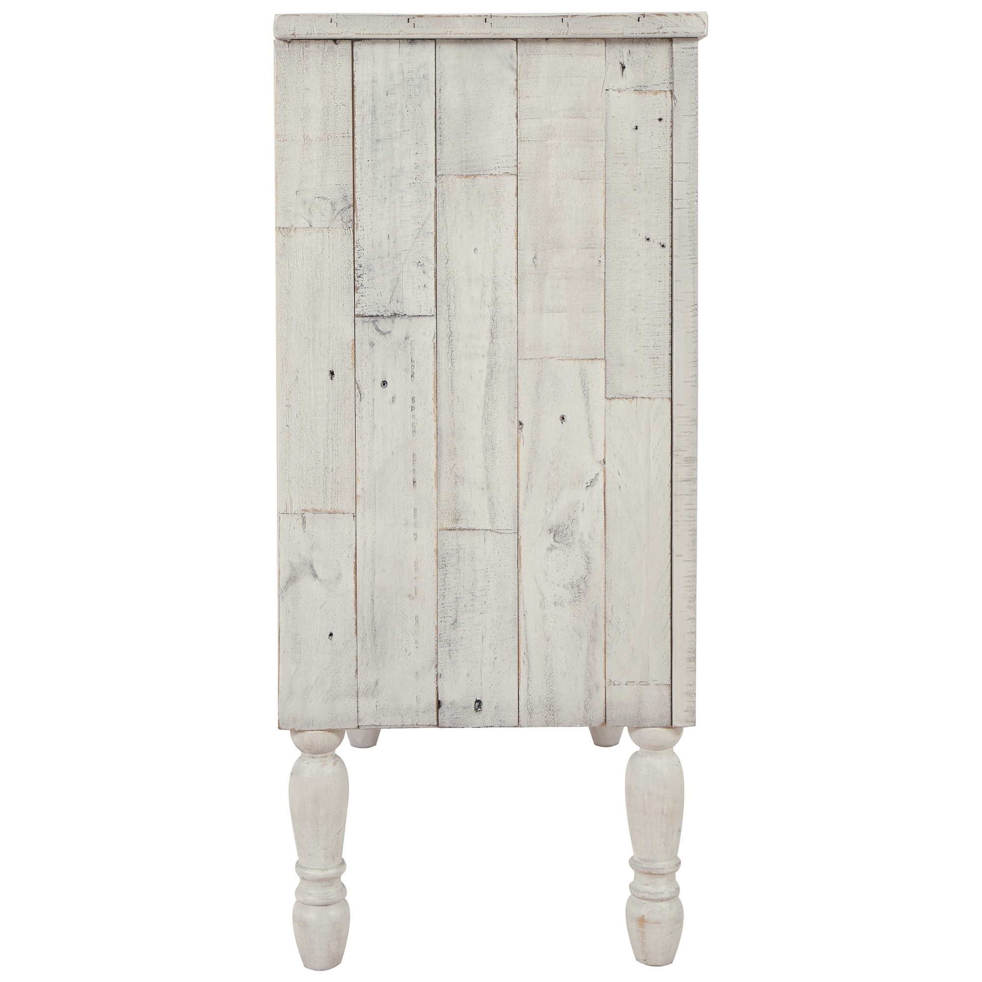 2 Glass Inlay Door Wooden Accent Cabinet with Turned Legs Antique White - Saltoro Sherpi - image 4 of 5