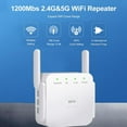 thumbnail image 2 of 1200Mbps 2.4G/5G Wireless WiFi Range Extender Repeater Wireless Amplifier Router Signal Booster-US Plug, 2 of 6