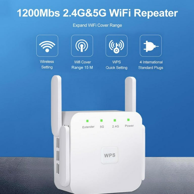 Jolly 5G WiFi Range Extender - 1200Mbps WiFi Repeater Wireless Signal  Booster, 2.4 & 5GHz Dual Band WiFi Extender 