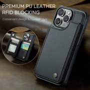 For iPhone 16 Pro Max Case with Card Holder, Wallet Case for Women Men with RFID Blocking, Durable Leather Kickstand Magnetic Clasp Shockproof for iPhone 16 Pro Max