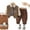 Coffee, variant on Toddler Boys Long Sleeve Shirt with Knitted Vest and Tie Set Casual Elastic Waist Pants Outfit for Kids