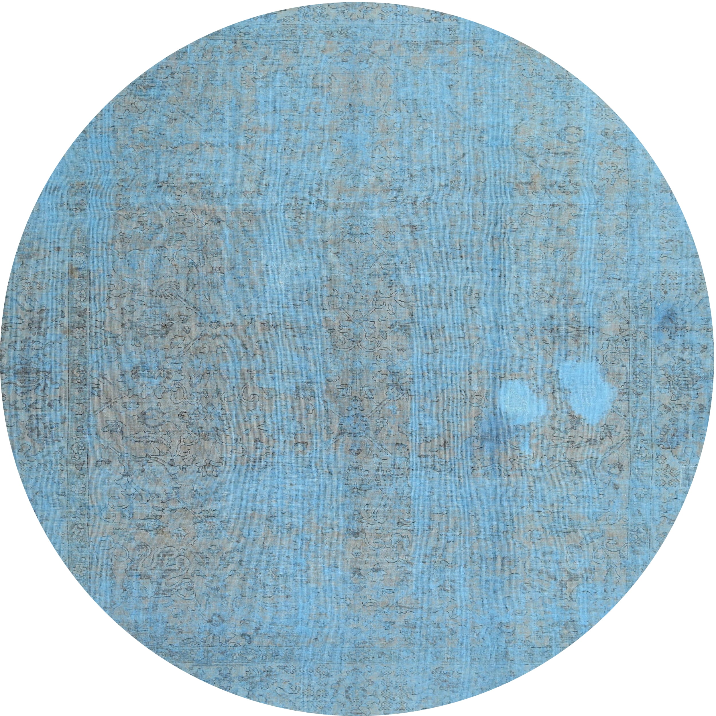 Ahgly Company Indoor Round Contemporary Koi Blue Persian Area Rugs, 8 ...