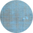 thumbnail image 1 of Ahgly Company Machine Washable Indoor Round Contemporary Blue Koi Blue Area Rugs, 4' Round, 1 of 7