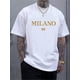 thumbnail image 1 of Golden Foil Milano Print, Men's Round Crew Neck Short Sleeve, Simple Style Tee Fashion Regular Fit T-Shirt, Casual Comfy Breathable Top For Spring Summer Holiday Leisure Vacation Men's Clothing As Gi, 1 of 6