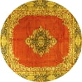 thumbnail image 1 of Ahgly Company Indoor Round Medallion Yellow Traditional Area Rugs, 3' Round, 1 of 4