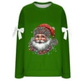 thumbnail image 4 of HUAXUN-Christmas Sweatshirt Women Loose Fit Santa Print Hoodless Pullover Long Sleeve Casual Top for Holiday Party & Christmas Gift(Green5,S), 4 of 5