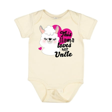 

Inktastic Valentines Day This Llama Loves Her Uncle Gift Baby Girl Bodysuit