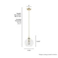 thumbnail image 6 of Hunter - High Oaks 1-light Alturas Gold, Small Pendant Light, Dimmable, Formal Style, Globe Shaped, for Bedrooms, Dining, Living Rooms - 19559, 6 of 7