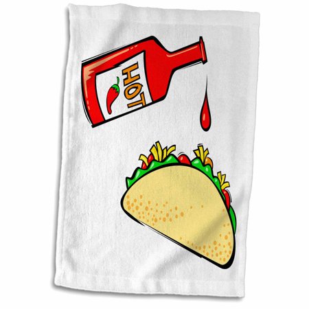 3dRose Hot sauce dripping on taco - Towel, 15 by 22-inch