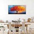 thumbnail image 5 of TOARTi Tree of Life Wall Art Red Orange Leaves Framed Colorful Canvas Painting For Living Room Bedroom Office 20x40 Inch, 5 of 10