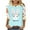 AE-Light Blue, variant on lcziwo Womens Easter Shirts Fashion 3D Bunny Rabbit Print Tshirts Loose Casual Round Neck 3/4 Sleeve Tops 2025 T-Shirt Vacation Outfits Light Blue XXXL