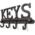 thumbnail image 3 of Keys Wall mounted key holder with 4 hooks, cast iron, 3 of 3