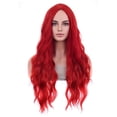 thumbnail image 2 of Pelucas rojas peluca larga ondulada para mujeres pelucas de pelo sintético rizadas resistentes al calor para fiesta de cosplay diaria o usada, 2 of 5