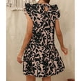 thumbnail image 3 of Baikeli Robes Pas Chères pour Femmes Dames Mode d'Été Col Rond Manches Volantées Robe Imprimée Plissée Robes de Printemps, 3 of 4