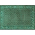 thumbnail image 1 of Ahgly Company Machine Washable Indoor Rectangle Persian Turquoise Blue Traditional Area Rugs, 5' x 8', 1 of 4