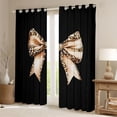 thumbnail image 2 of Erosebridal Fashion Leopard Printed Blackout Curtains Set of 2 (52x84 Each),Brown Cheetah Pattern Bowknot Window Curtains For Kids, 2 of 7