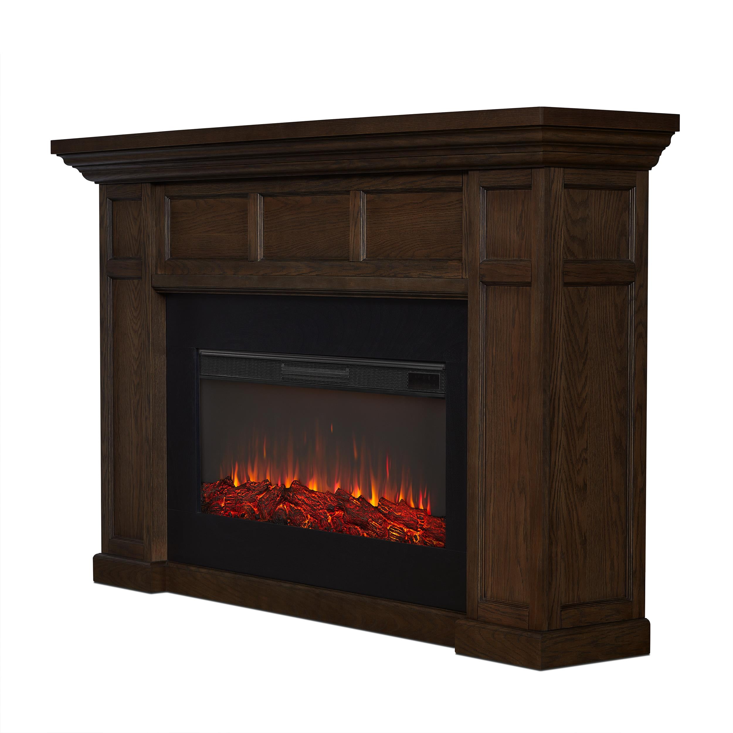Real Flame Alcott 75" Landscape Electric Fireplace in Aged Barrel