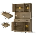 thumbnail image 5 of Homfa 71" Kitchen Pantry with Charging Station, Freestanding Cupboard with Adjustable Shelves, Floor Cabinet for Dining Room, Rustic Brown, 5 of 8