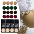 thumbnail image 3 of 12Pcs Flocking Round Christmas Balls Hanging Christmas Decoration Balls Box, 3 of 6