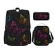 thumbnail image 1 of Disketp Butterfly Mochila Estampada de Gran Capacidad con Lonchera y Estuche, Set de 3 Piezas para Estudiantes, 1 of 7