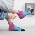 thumbnail image 2 of Fuzoiu Pink Shark Pool Fantasy Print Adult Socks, Crew Moisture-wicking Socks, Unisex Cushion Crew Socks,Casual Sports Ankle Socks, 2 of 7