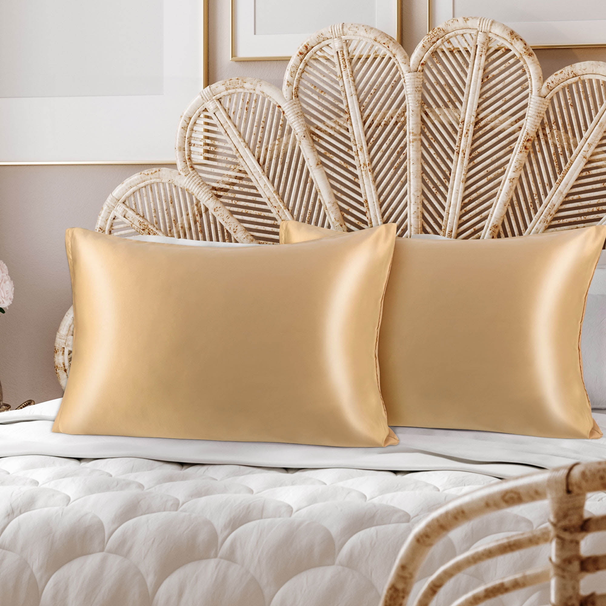 Sage 1-Pack Shop Bedding Luxury Satin Pillowcase for Hair Satin Euro Pillow Case Zippered,Blissford European