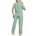 thumbnail image 4 of Scrubs for Women and Men Set – Medical Uniform, Binding Top and Drawstring Pants Scrub Sets Mint Green M, 4 of 5