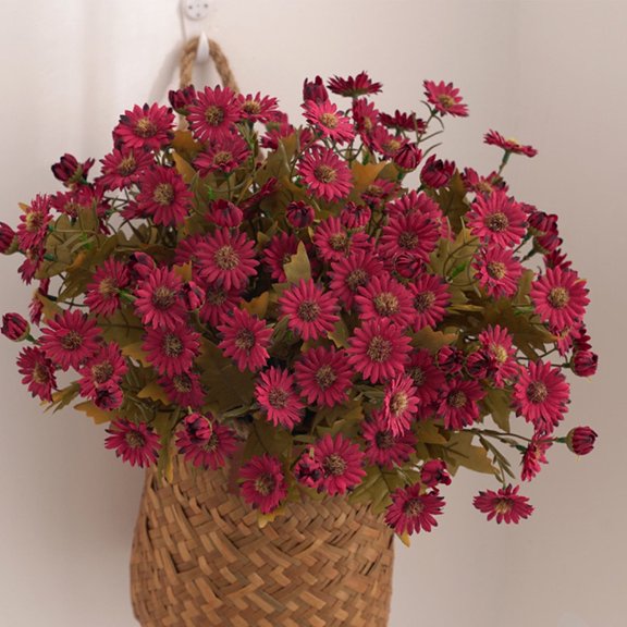 SHIMELE Artificial Chamomile Flower Bouquet Simulation Fake Floral Decoration for Home, Office, Wedding Photography Props, Lifelike Indoor Decor