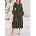 thumbnail image 4 of PRETTYGARDEN Women's Smocked Maxi Dress Spring Casual Long Sleeve Swiss Dot Ruffle Long Flowy Going Out Dresses with Pockets, 4 of 6