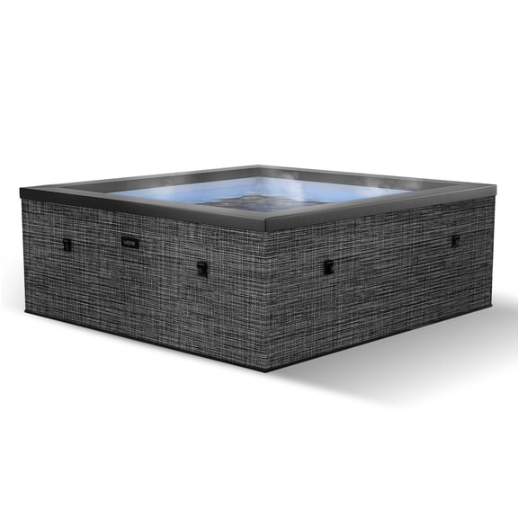 Wave Garda 4-Person Square Eco Foam Hot Tub | 70-Jet Spa, Wi-Fi Eco Heater | Flint Gray