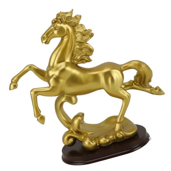 Gold Horse Statue Resin Craft Ornament Artistic Sense, Soft Decoration, Unique Design, Easy to Clean for Office, Wine Cabinet