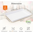 thumbnail image 2 of Large Plastic Serving Trays, 14.5" x 9.5" Reusable Food Serving Platters, White Catering Trays for Parties, Buffet, Snacks, Fruit, Appetizers & Charcuterie, BPA-Free, Set of 6, 2 of 3
