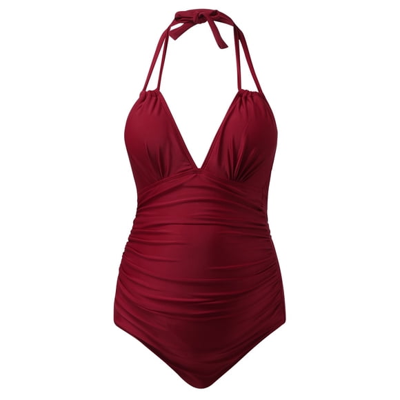 ZTTD Womens Maternity Summer V Neck Beach Swimwear Swimsuit Pregnancy Bikini Bathing Suits
