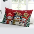 thumbnail image 5 of Winter Snowman Throw Pillow Cover, Red Snowflake Seasonal Christmas Rectangle Decorative Pillow Case Protector Soft Cushion Cover Lumbar Pillowcase for Couch Sofa Bedroom Car Chair Decor 16x24 Inch, 5 of 8