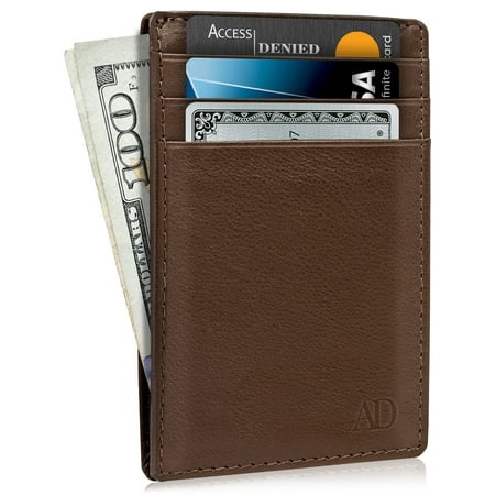 wallet card wallets rfid minimalist leather holder pocket blocking credit slim genuine gift box dialog displays option button additional opens