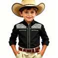 thumbnail image 2 of Toddler Kids Girls Boys Shirt Tops Long Sleeve Fashion Chest Print Casual Collar Shirt Casual Summer Tees 6-7 Years, 2 of 4