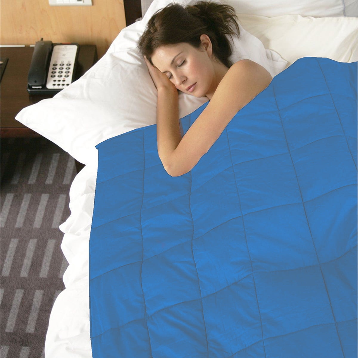 47''x70'' Weighted Blanket 15Lbs Heavy Sensory Cotton Anxiety Sleep