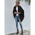 thumbnail image 3 of CoCopeaunts Women's Chunky Cardigan Fall Oversized Open Front Color Block Batwing Long Sleeve Knit Sweaters Cardigan Wrap, 3 of 5