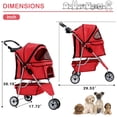 thumbnail image 5 of YRLLENSDAN,Dog Strollers For Medium Dogs,Cat Strollers For 2 Cats,Dog Strollers For Small Dogs,With A Cup Holder,Removable,Waterproof,Red, 5 of 7