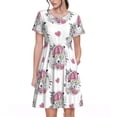 thumbnail image 1 of Disketp Cartoon Poodle Dog para Vestido de Manga Corta para Mujeres, Vestidos de Verano para Mujeres, Casual y Holgado para la Playa, 1 of 6