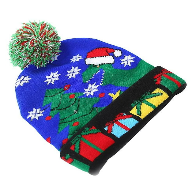 Gorro navideño iluminado, gorro navideño con luces Led para adultos, suministros para fiestas de Año Nuevo y Navidad