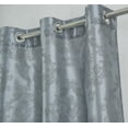 thumbnail image 2 of Olivia Gray Lakeside Metallic Faux Silk Grommet Curtain Panel Pair - 38x84", Charcoal, 2 of 3