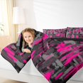 thumbnail image 3 of Manfei Abstract Watercolor Brushstroke Twin Comforter Sets, Neon Pink Black Gray Ombre Bedding Set, Black Reversible 2 Pieces, 1 Comforter and 1 Pillowcase, 3 of 6