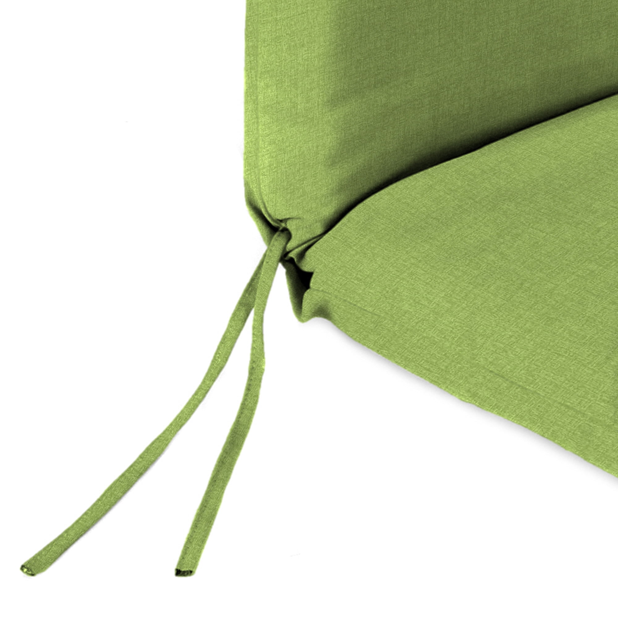 Jordan Manufacturing 44" x 22" McHusk Leaf Green Crosshatch Rectangular Outdoor Chair Cushion with Ties and Hanger Loop