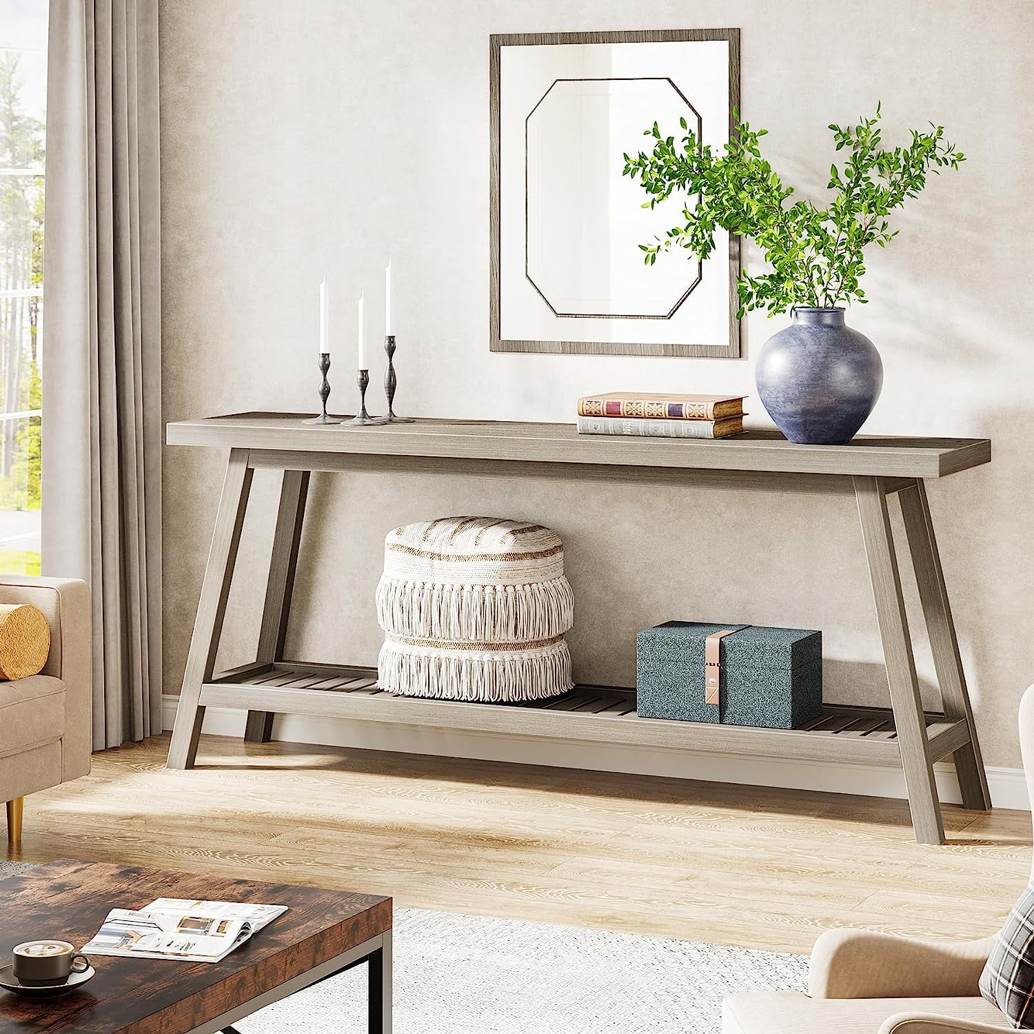 Extra long sale farmhouse console table